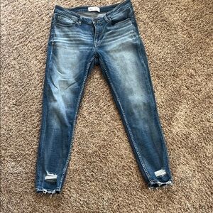 BKE Distressed Blue Ankle Jeans